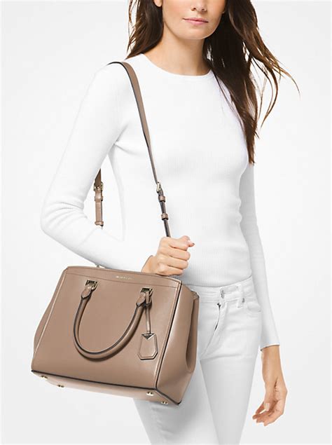 michael michael kors benning large leather satchel|Satchels Michael Kors .